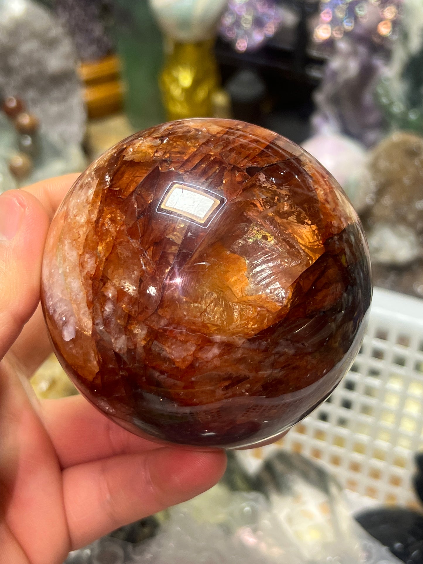 Starlight fire quartz sphere