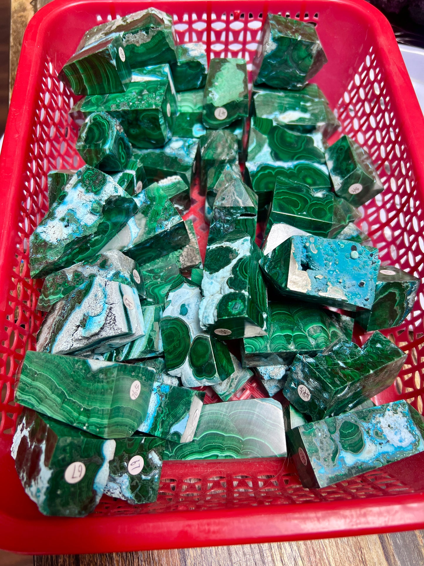 Malachite with chrysocolla tower