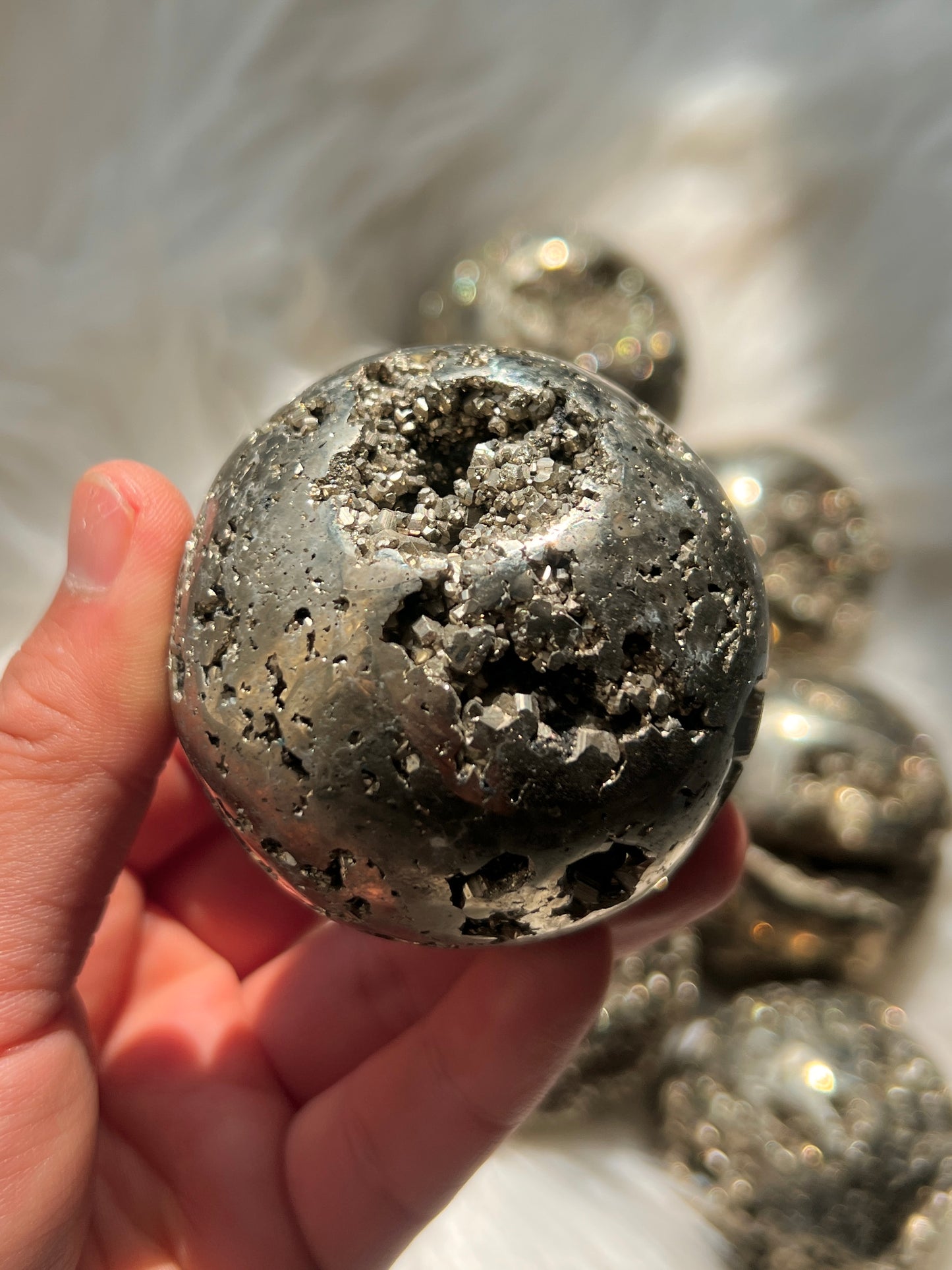 Druzy pyrite sphere