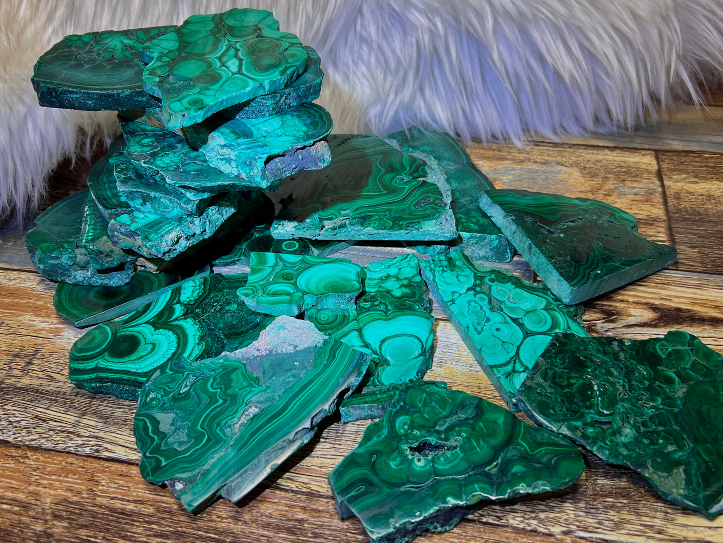 Malachite slab