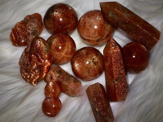 Natual gold sunstone sphere