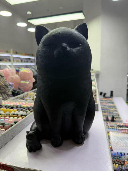 Vera Cruz, red selenite, obsidian cat