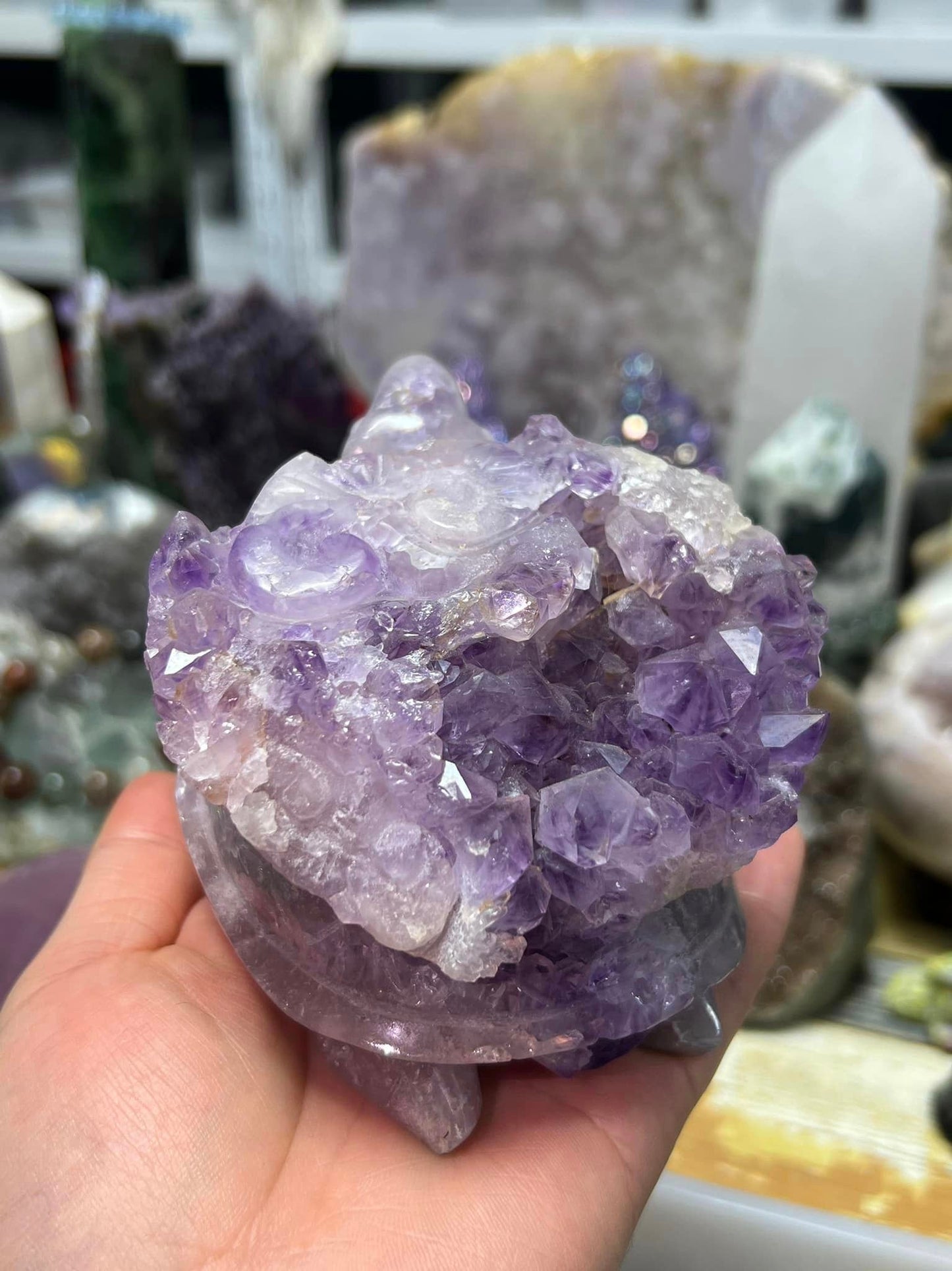 Amethyst cluster turtle