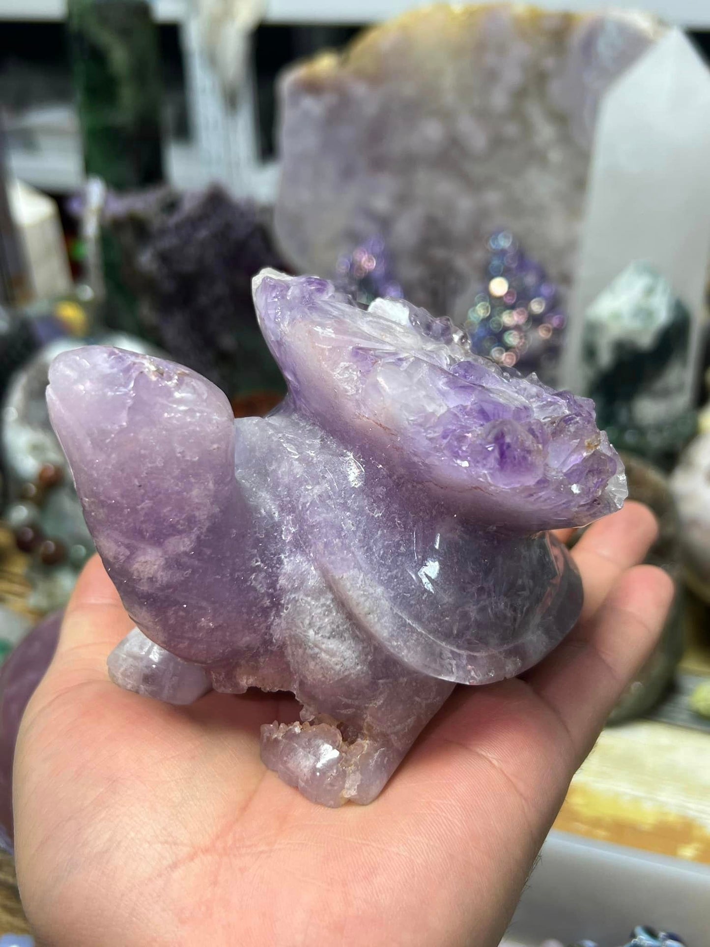 Amethyst cluster turtle