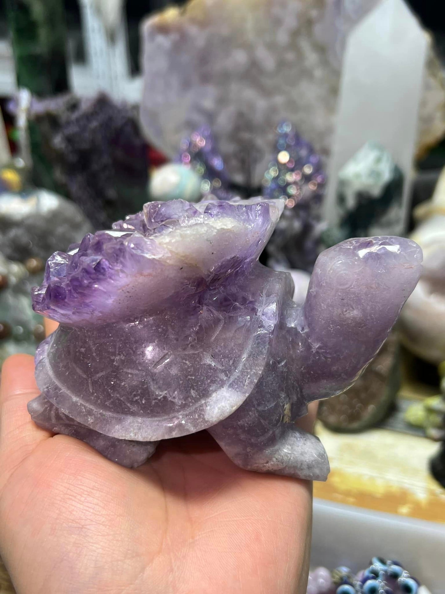 Amethyst cluster turtle