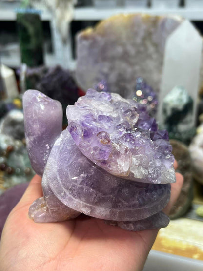 Amethyst cluster turtle