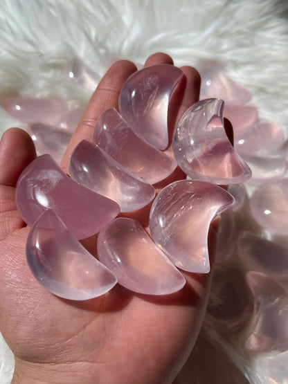 Starlight rose quartz crescent moon