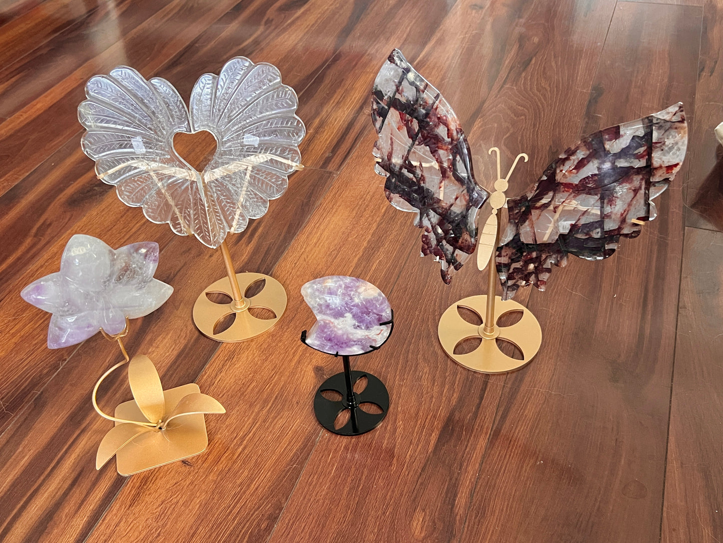 Crystal carvings and beads