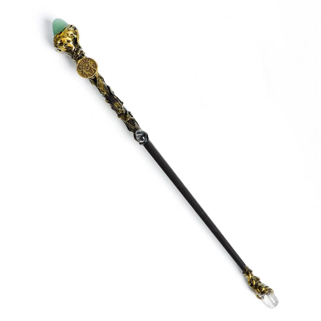 Zodiac sign crystal wand