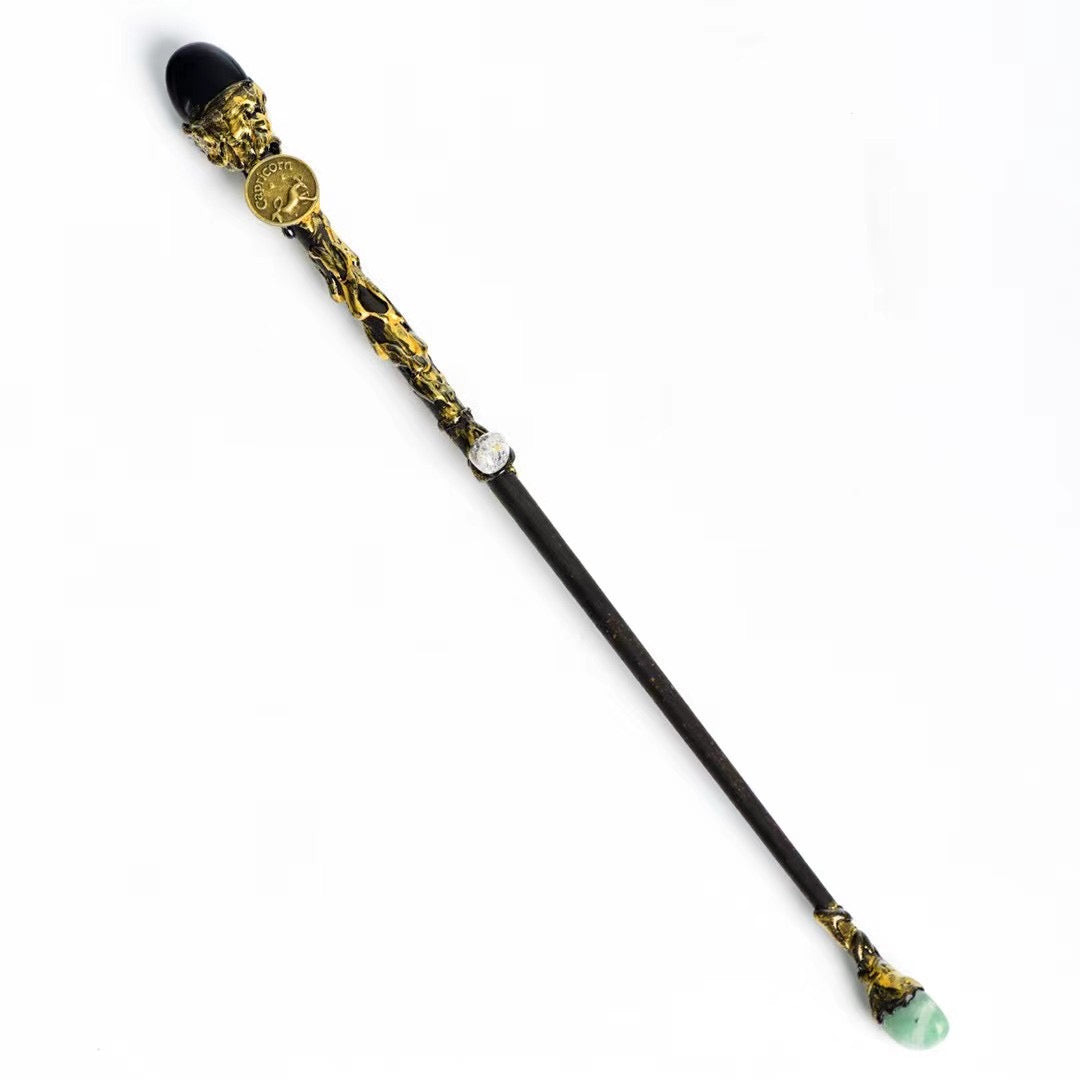 Zodiac sign crystal wand