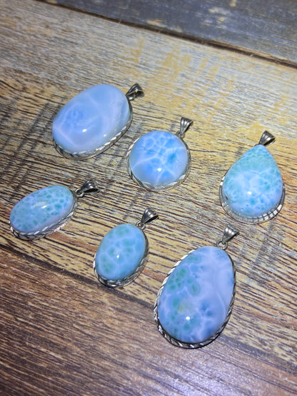 Larimar sterling pendant