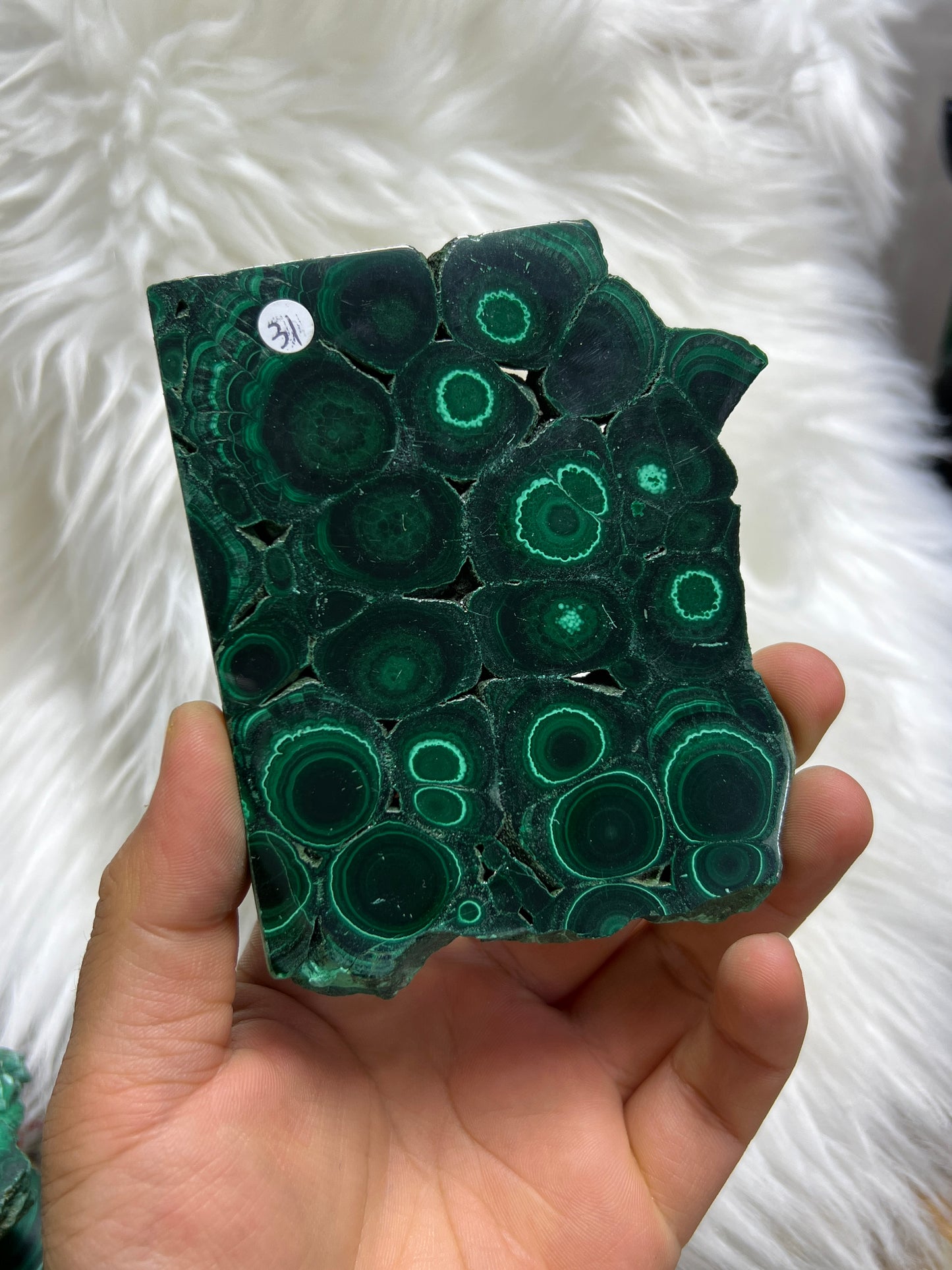 Malachite slab