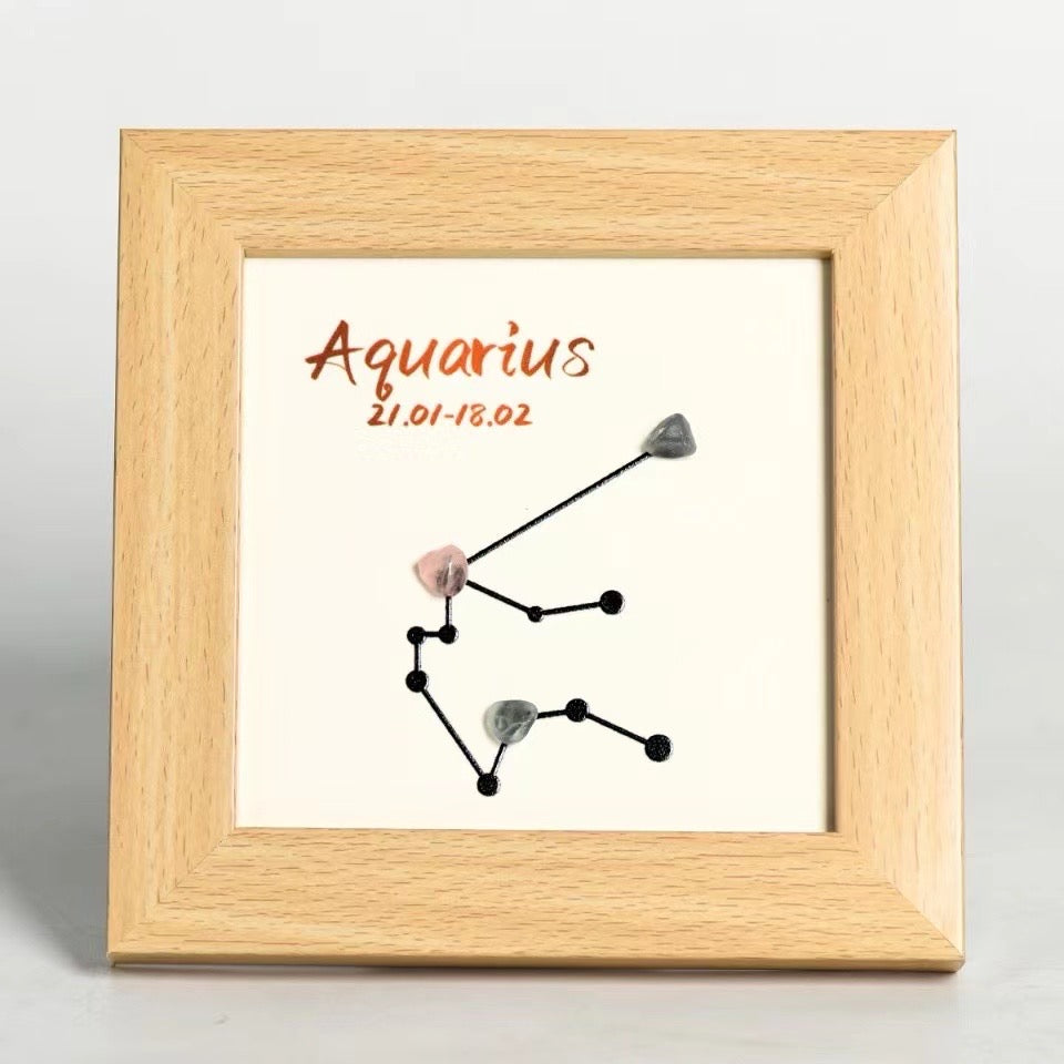 Zodiac sign crystal frame