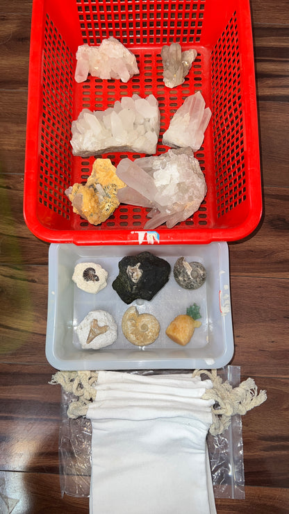 Crystal carvings and beads