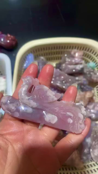 Crystal carvings and beads
